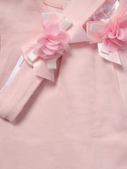 Rock-A-Bye Baby Boutique Rose Ribbon Detail Top, Trouser and Headband Outfit Set - Image 4 of 5