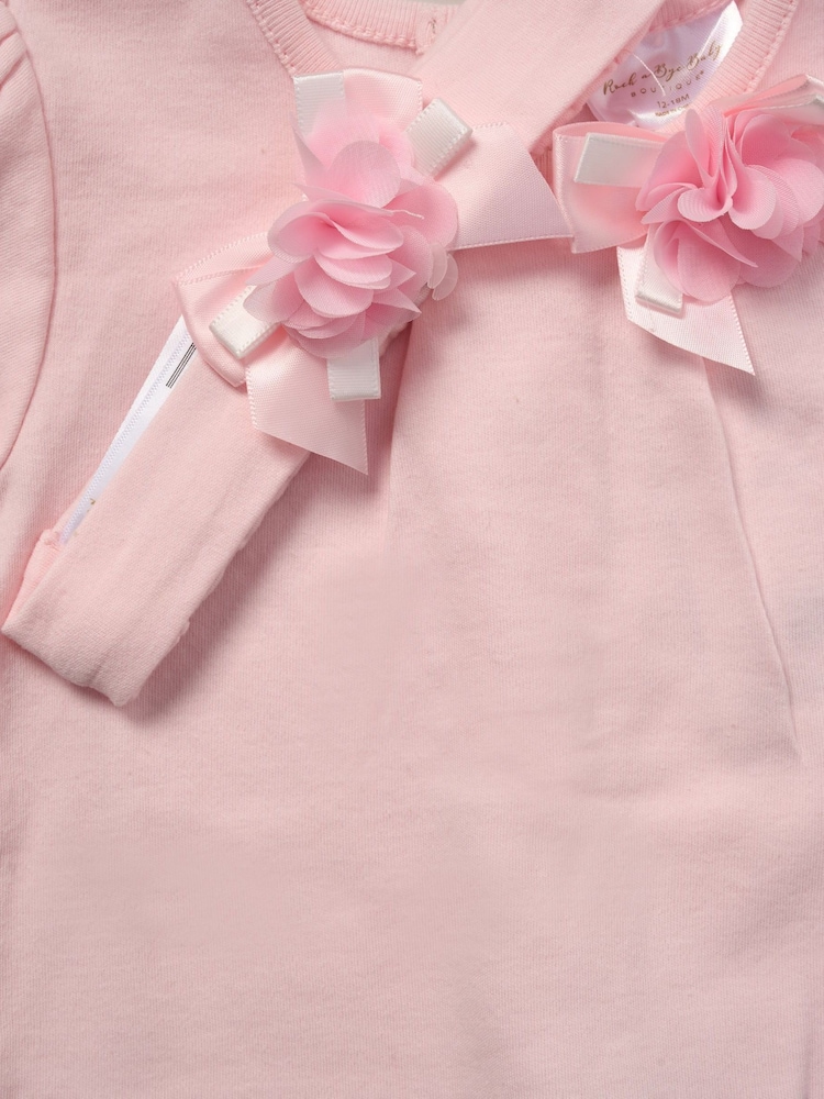 Rock-A-Bye Baby Boutique Rose Ribbon Detail Top, Trouser and Headband Outfit Set - Image 5 of 5 Rock-A-Bye Baby Boutique Rose Ribbon Detail Top, Trouser and Headband Outfit Set - Image 5 of 5