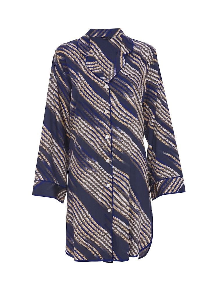 Azul - Fable and Eve Long Sleeve Nightshirt - Imagen 4 de 4