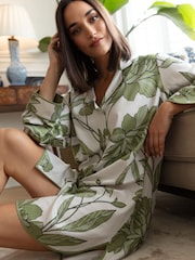 Fable and Eve Green Leaf Long Sleeve Nightshirt - Image 1 of 4