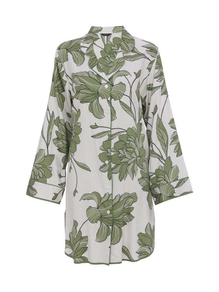 Fable and Eve Green Leaf Long Sleeve Nightshirt - Image 4 of 4