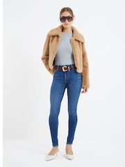 River Island Blue Mid Rise Skinny Fit Jeans - Image 3 of 6