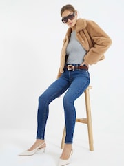 River Island Blue Mid Rise Skinny Fit Jeans - Image 4 of 6
