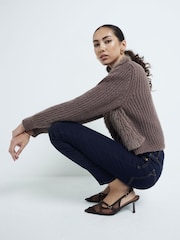River Island Blue Indigo Mid Rise Skinny Jeans - Image 2 of 6