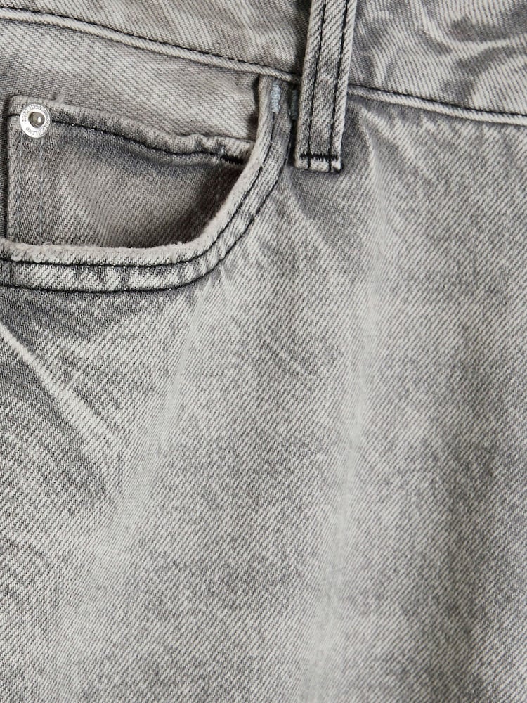 River Island Grey Petite Super 100% Cotton Wide Leg Jeans - Image 6 of 6 River Island Grey Petite Super 100% Cotton Wide Leg Jeans - Image 6 of 6