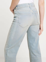 River Island Blue Light Blue High Rise Wide Leg Jeans - Image 4 of 6