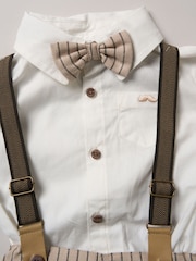 Little Gent Blue Shirt Shorts and Braces Outfit Set - Image 3 of 3