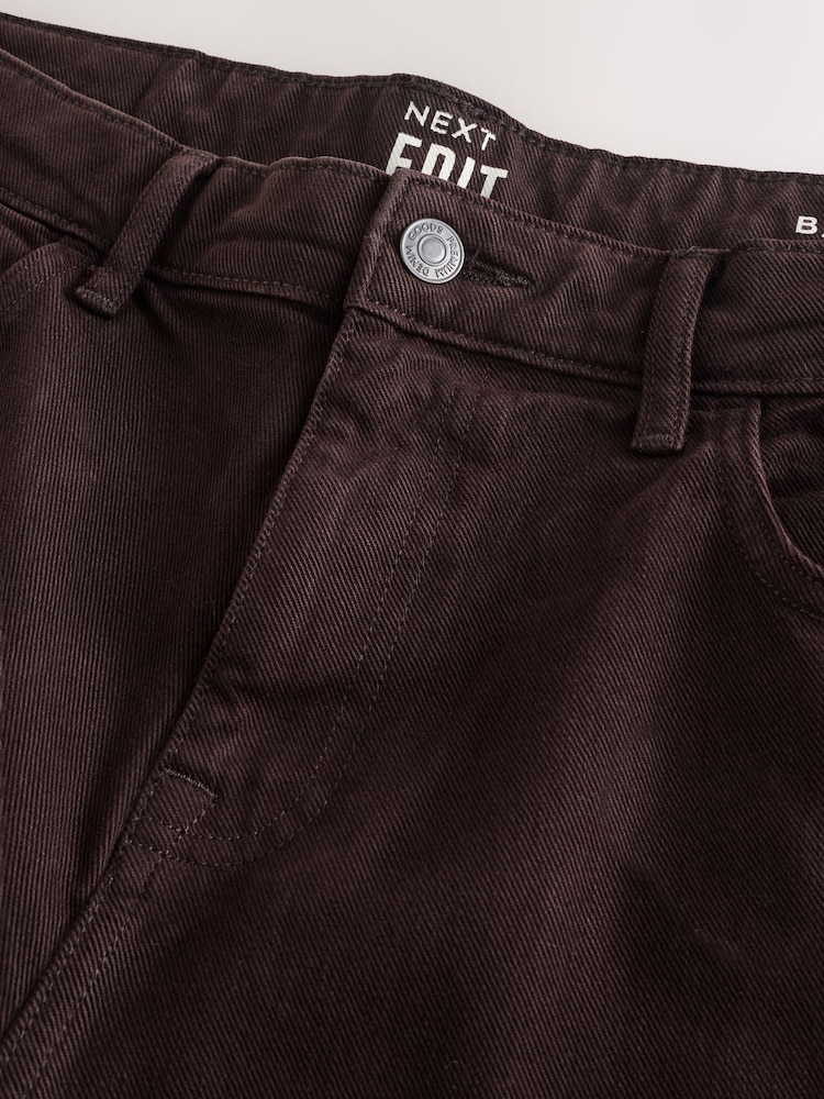 Brown EDIT Barrel Fit Jeans - Image 8 of 8