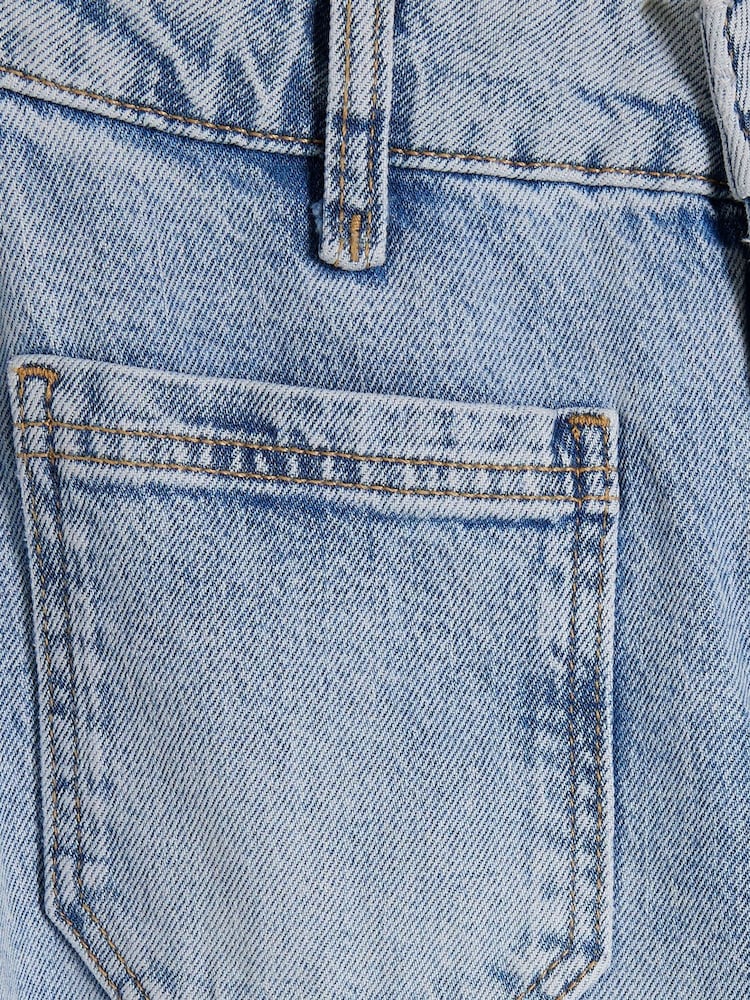 River Island Blue Petite Light Blue High Rise Wide Leg Jeans - Image 6 of 6