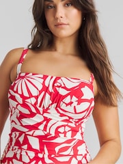 Rojo con estampado de conchas - Bañador palabra de honor Magisculpt de Simply Be  - Imagen 4 de 4