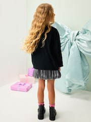 Black Festive Era Long Sleeve Sequin Top (3-16yrs) - Image 3 of 7