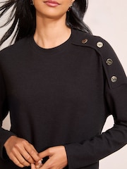 Friends Like These Black Button Detail Rib Tunic - Image 3 of 5