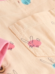 Cream/Pink Rabbit Baby Dungaree and Bodysuit Two Piece Set (0mths-3yrs) - Image 7 of 10