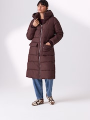 Burgundy Red Maternity Shower Resistant Coat - Image 2 of 9