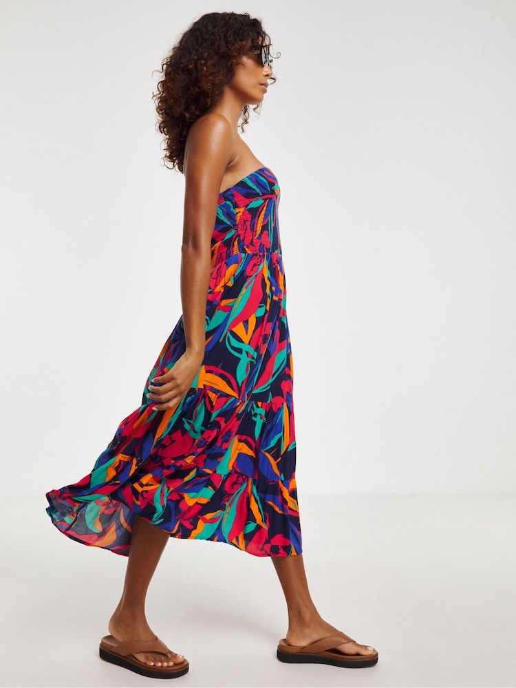 JD Williams Blue Beach To Beach Bandeau Dress - Image 4 of 4