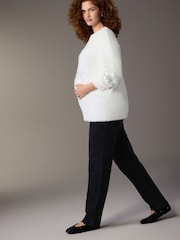 White Maternity Knitted Christmas Jumper - Image 2 of 8