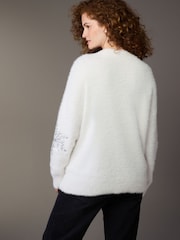 White Maternity Knitted Christmas Jumper - Image 3 of 8