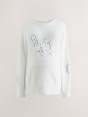 White Maternity Knitted Christmas Jumper - Image 8 of 8