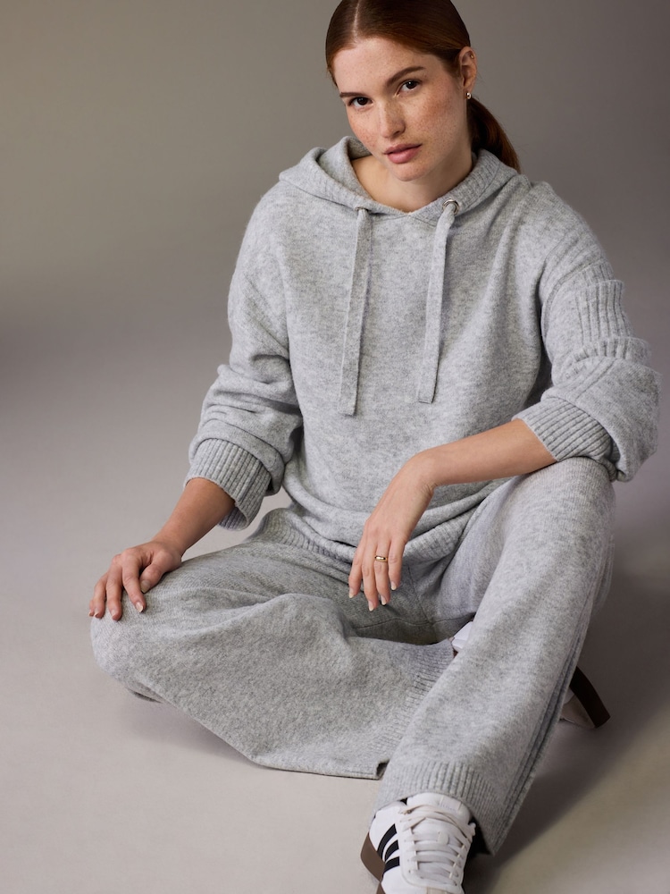 Grey Maternity Knitted Hoodie - Image 2 of 9