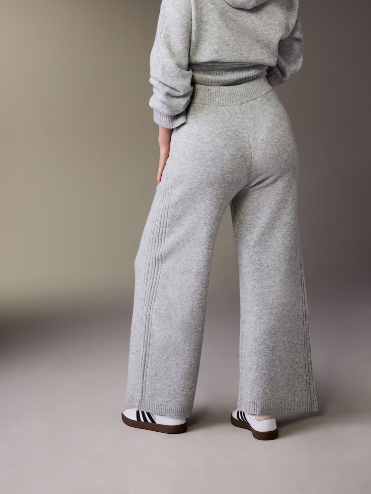 Grey Maternity Knitted Wide Leg Trousers - Image 2 of 9