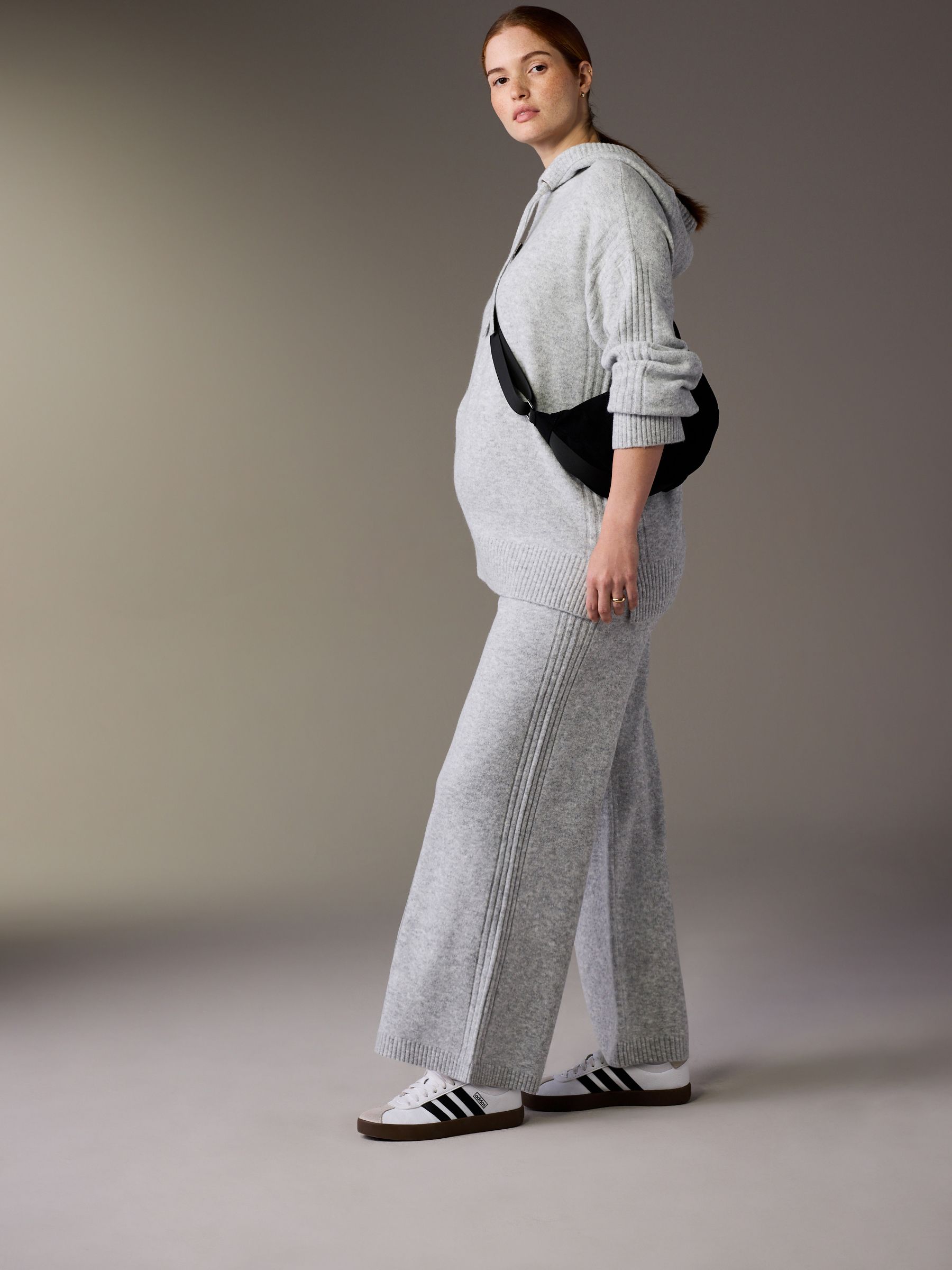 Buy Grey Maternity Knitted Wide Leg Trousers from Next USA