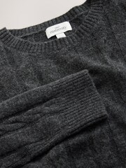 Charcoal Grey Maternity Knitted Nursing Dress - Image 2 of 5