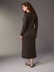Chocolate Brown Maternity Knitted Nursing Dress - Image 2 of 9