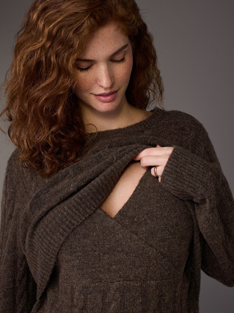Buy Chocolate Brown Maternity Knitted Nursing Dress from Next USA Buy Chocolate Brown Maternity Knitted Nursing Dress from Next USA