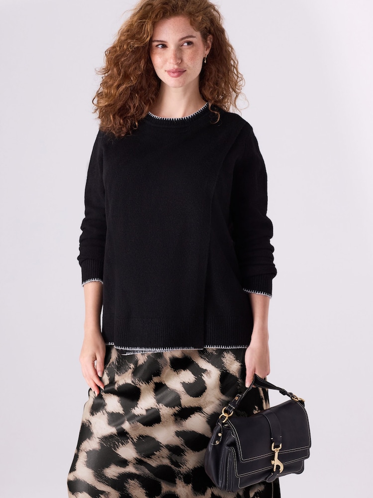 Black Maternity Knitted Nursing Jumper - Image 1 of 10 Black Maternity Knitted Nursing Jumper - Image 1 of 10