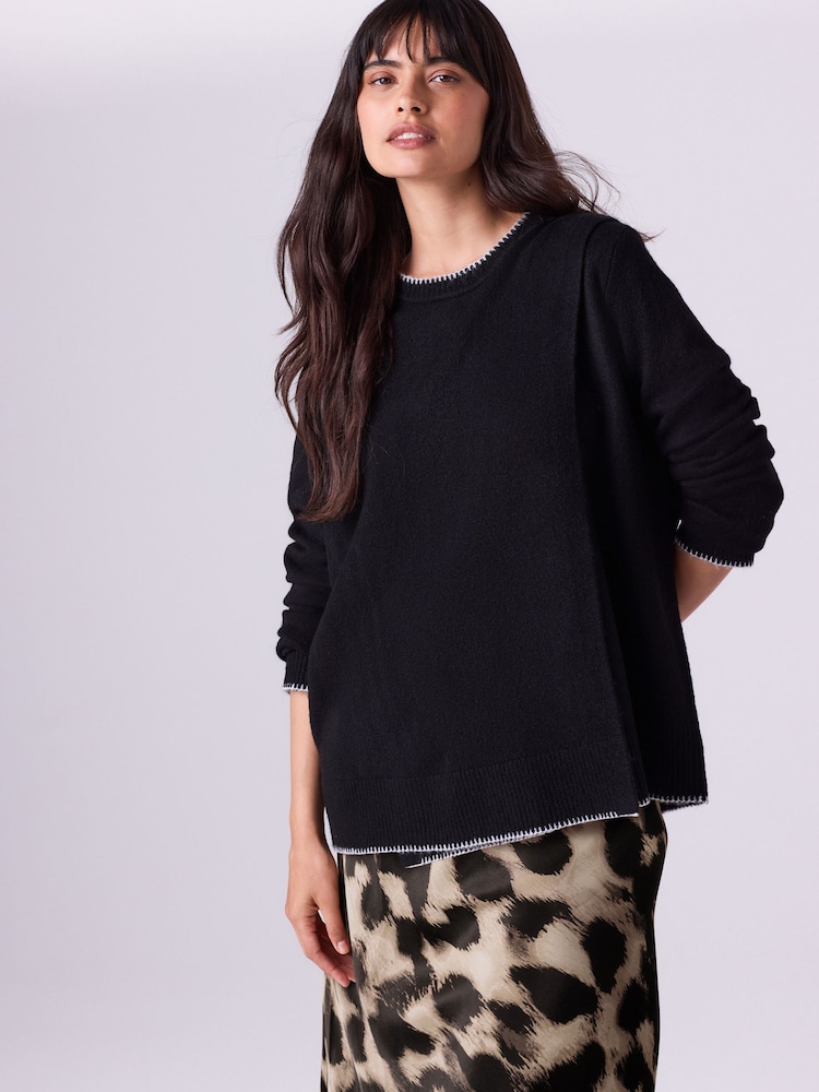 Black Maternity Knitted Nursing Jumper - Image 2 of 10 Black Maternity Knitted Nursing Jumper - Image 2 of 10