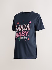 Christmas Navy Maternity Graphic T-Shirt - Image 1 of 4