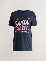 Christmas Navy Maternity Graphic T-Shirt - Image 2 of 4