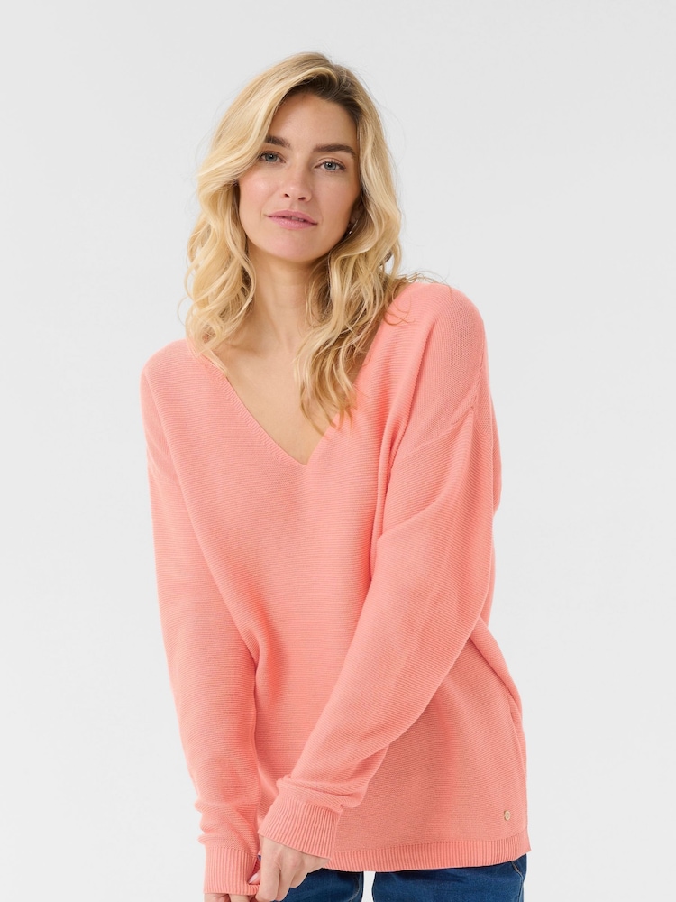 Cream Pink CRSillar Pullover 100% Cotton Jumper - Image 1 of 5