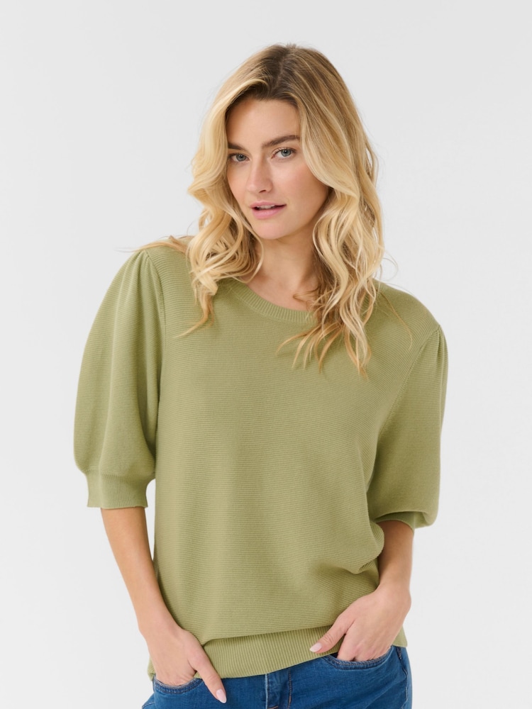 Cream Green CRSillar 100% Cotton Pullover Jumper - Image 1 of 5 Cream Green CRSillar 100% Cotton Pullover Jumper - Image 1 of 5