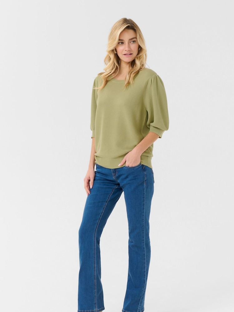 Cream Green CRSillar 100% Cotton Pullover Jumper - Image 2 of 5 Cream Green CRSillar 100% Cotton Pullover Jumper - Image 2 of 5