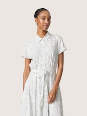 Soaked in Luxury Blue SLArjana Dress Short Sleeves Maxi Dress - Image 3 of 5