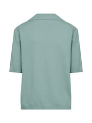 Soaked in Luxury Blue SLSpina Long Sleeves Polo Pullover Jumper - Image 6 of 6