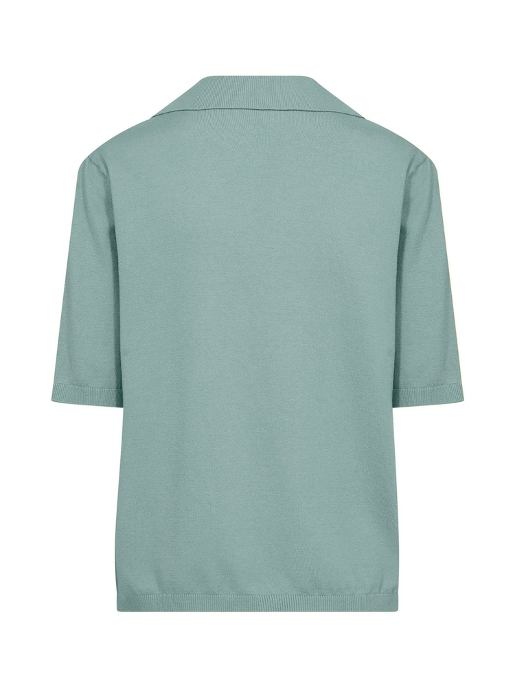 Soaked in Luxury Blue SLSpina Long Sleeves Polo Pullover Jumper - Image 6 of 6