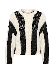 Soaked in Luxury Oversized SLMenaka Hole Knit Pullover Black Jumper - Image 5 of 6