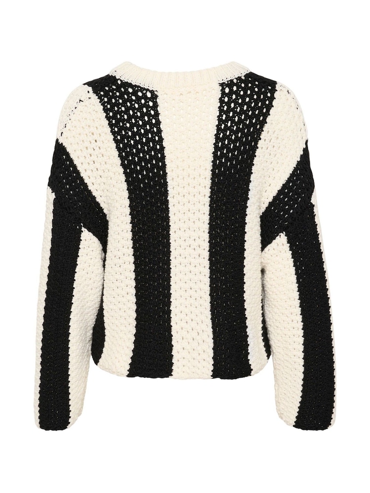 Soaked in Luxury Oversized SLMenaka Hole Knit Pullover Black Jumper - Image 6 of 6
