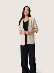 Soaked in Luxury Natural SLShirley 3/4 Sleeves Open Front Blazer - Image 3 of 6