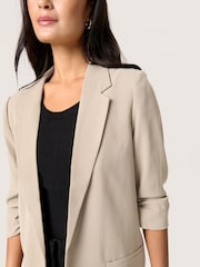 Soaked in Luxury Natural SLShirley 3/4 Sleeves Open Front Blazer - Image 4 of 6