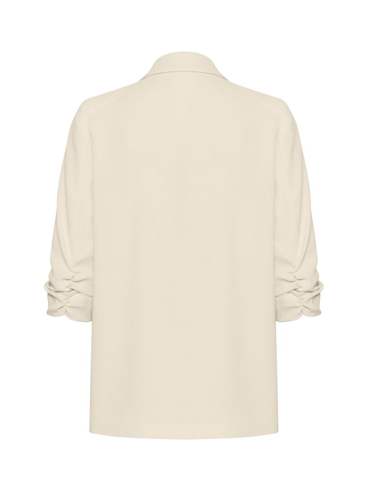 Soaked in Luxury Natural SLShirley 3/4 Sleeves Open Front Blazer - Image 6 of 6 Soaked in Luxury Natural SLShirley 3/4 Sleeves Open Front Blazer - Image 6 of 6