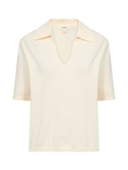 Soaked in Luxury SLSpina Long Sleeves Polo Pullover White Top - Image 5 of 6
