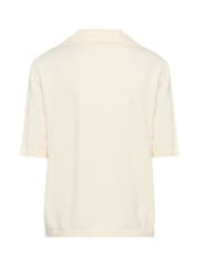 Soaked in Luxury SLSpina Long Sleeves Polo Pullover White Top - Image 6 of 6