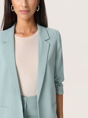 Soaked in Luxury Blue SLShirley 3/4 Sleeves Open Front Blazer - Image 4 of 6