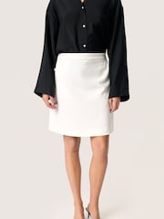 Soaked in Luxury SLCorinne A-line Silhouette Mini White Skirt - Image 1 of 6