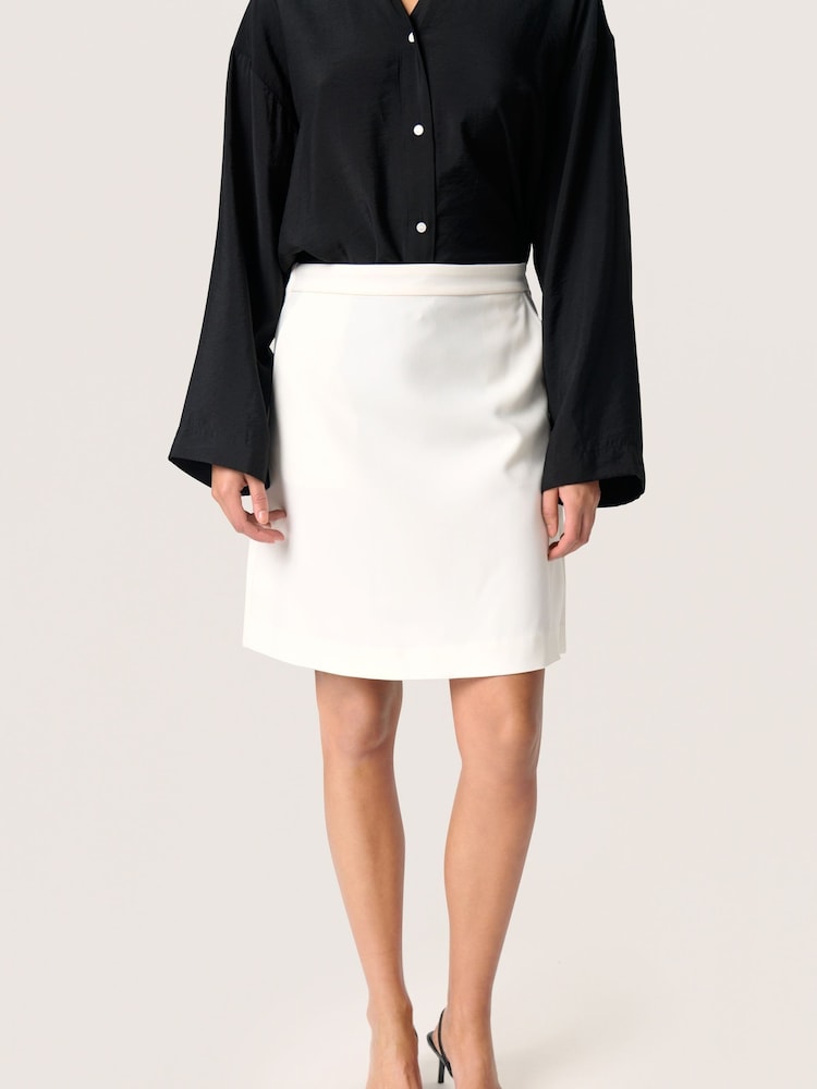 Soaked in Luxury SLCorinne A-line Silhouette Mini White Skirt - Image 1 of 6