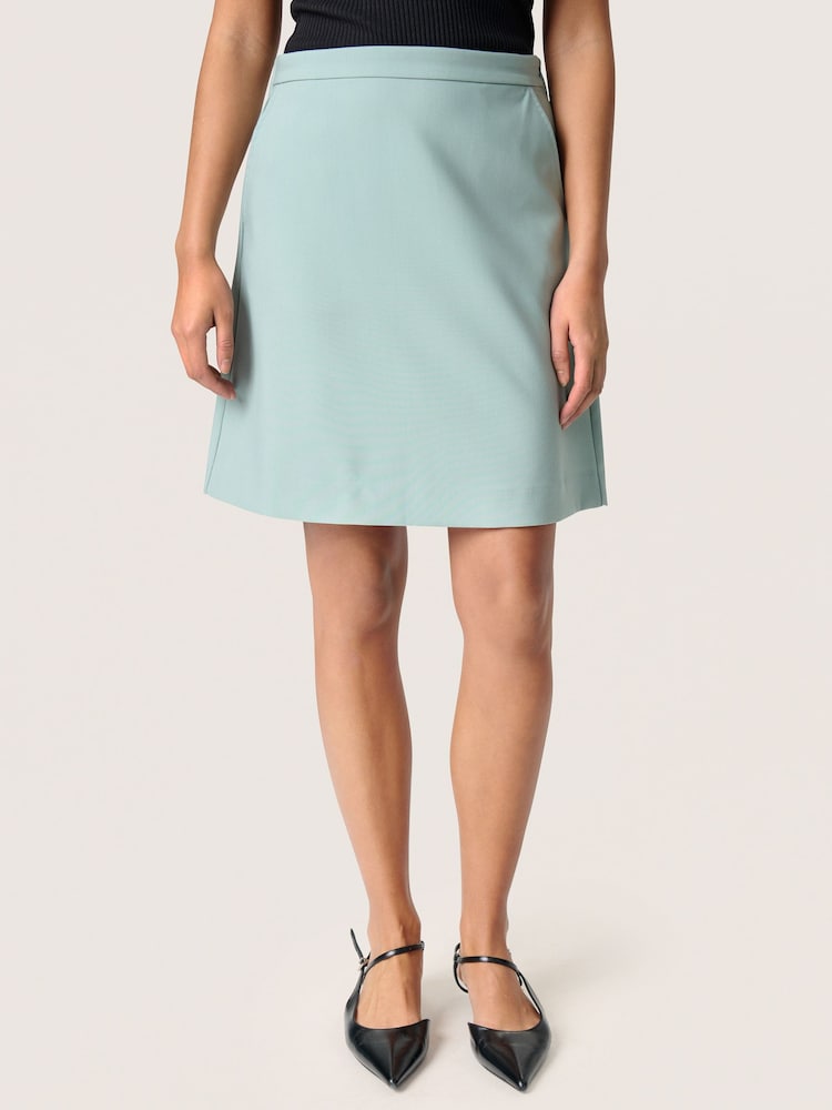 Soaked in Luxury Green SLCorinne A-line Silhouette Mini Skirt - Image 1 of 6