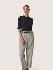 Soaked in Luxury Spina Short Sleeves Black Rib Knit Top - Image 3 of 6